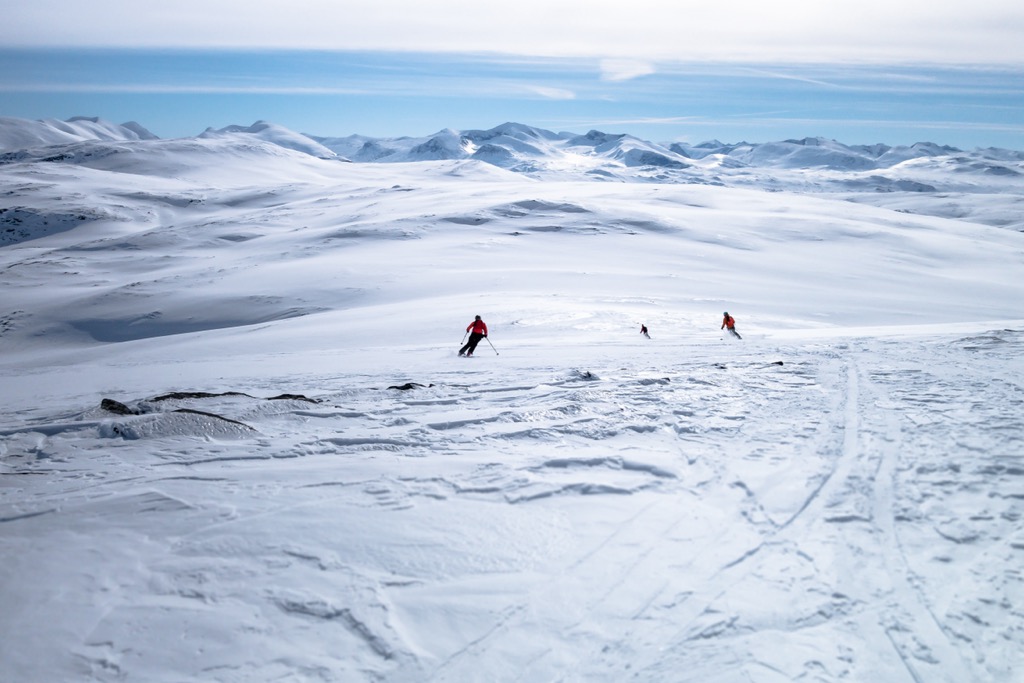 Heli-skiing in the Swedish Lapland
