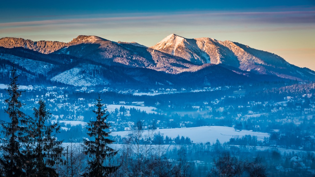 Zakopane, at the base of the Tatras, is one of the only true mountain towns in Poland. Tatra National Park