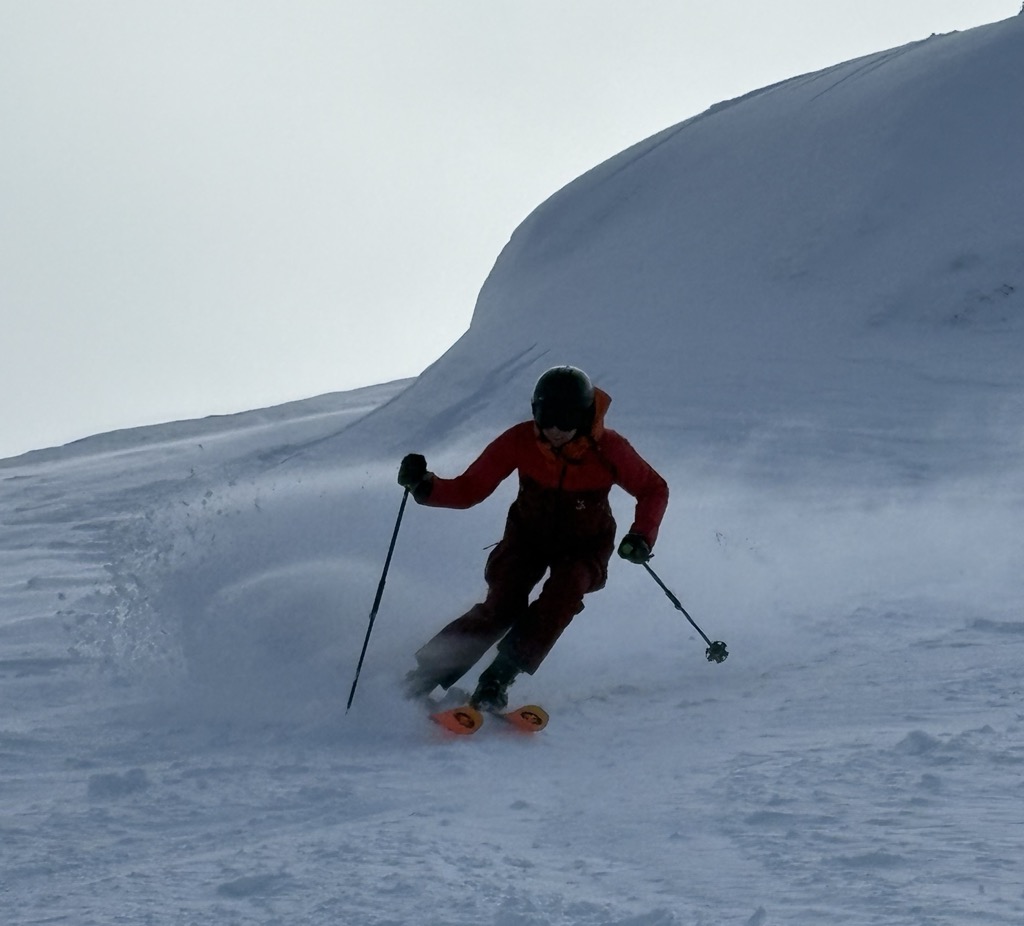 Anna harvesting the windlips. Photo: Al Lochhead. Thredbo Ski Resort