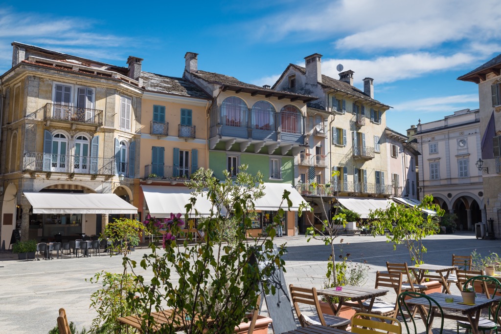 Domodossola’s town square. Ticino Alps