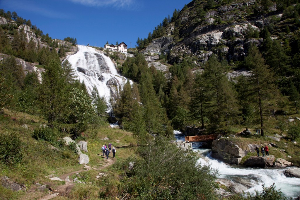 The Cascata del Toce waterfall in Val Formazza. Ticino Alps
