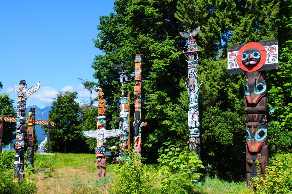 Totems, Vancouver Island, British Columbia, Canada