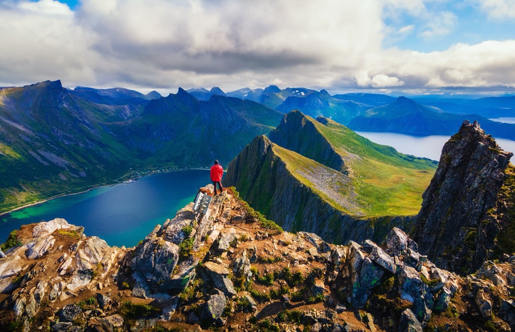 Atop Husfjellet Mountain on Senja, in Troms og Finnmark. Troms og Finnmark