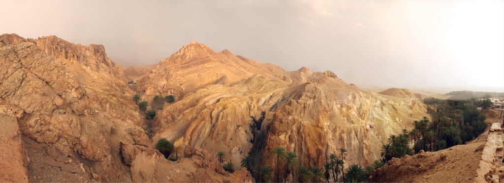 Mountains oasis Shebek, Tunisia