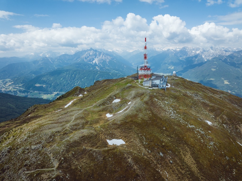 The alpine zone and station at the summit of Patscherkofel. Tux Alps