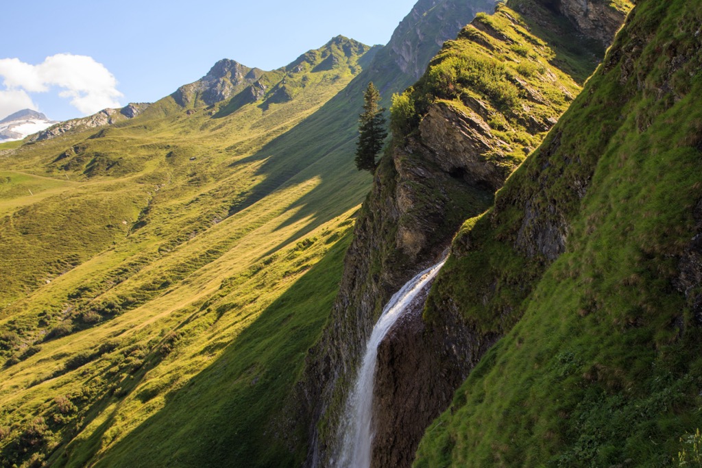 The Schleierfall waterfall in the Tux Alps. Tux Alps