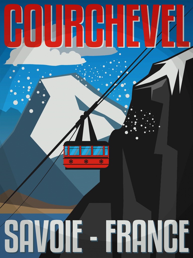 French ski poster, Vanoise Massif, France