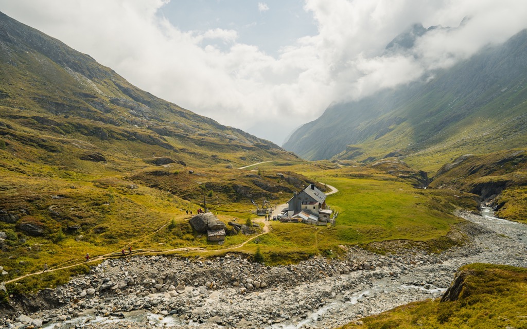 The Johannishütte was first constructed in 1858; the “new” hut merely dates to 1871, although it has been renovated several times since. The hut remains rustic and is a staple for glacier adventures around Großvenediger. Venediger Group