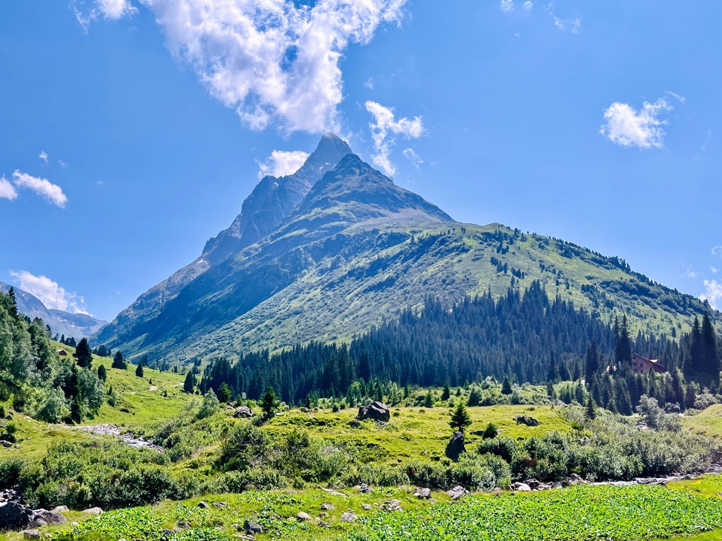 Patteriol (3,056 m / 10,026 ft) in summer. Verwall Alps