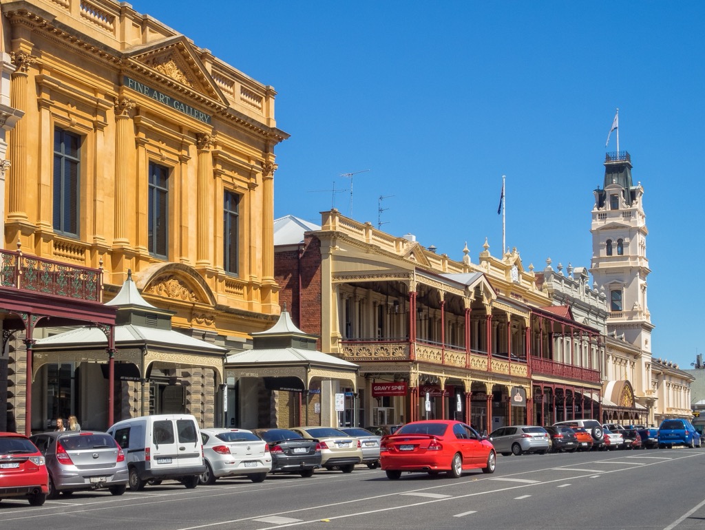 The historic center of Ballarat. Victoria Mountains