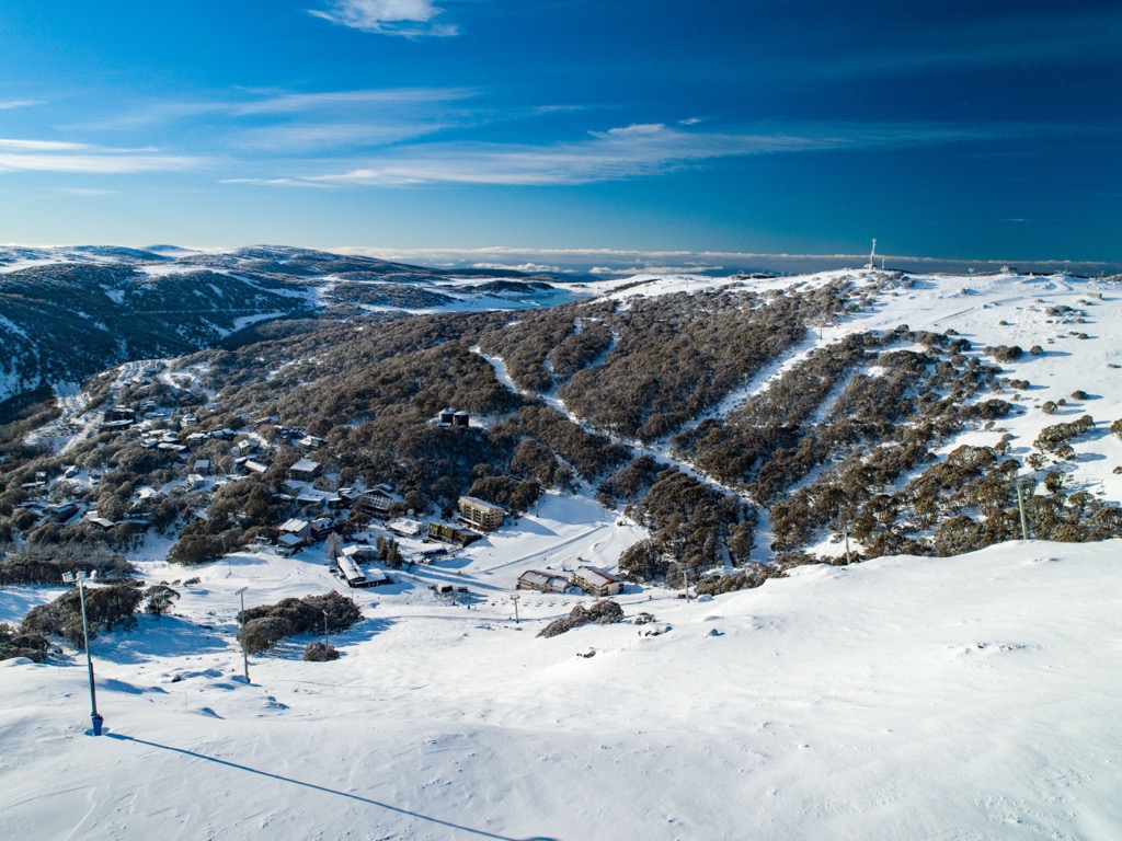 The first lift at Falls Creek—a rope tow—was installed in 1951. Victoria Mountains