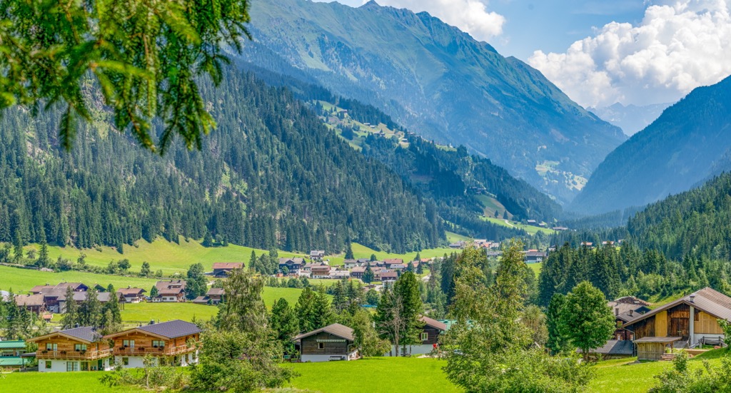 The Defereggental Valley on the north edge of the Villgraten Mountains. Villgraten Mountains