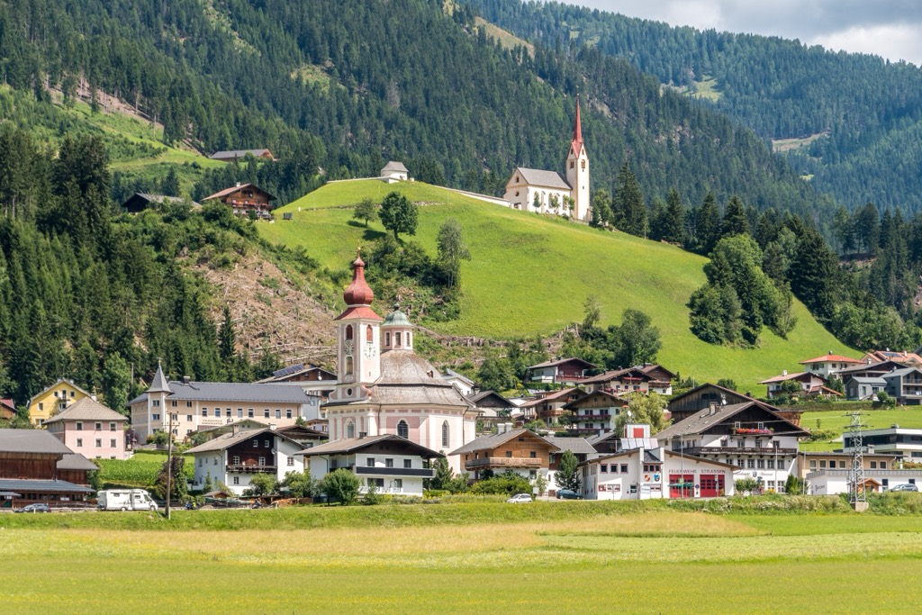 Sillian from the floor of the Hochpustertal. Villgraten Mountains