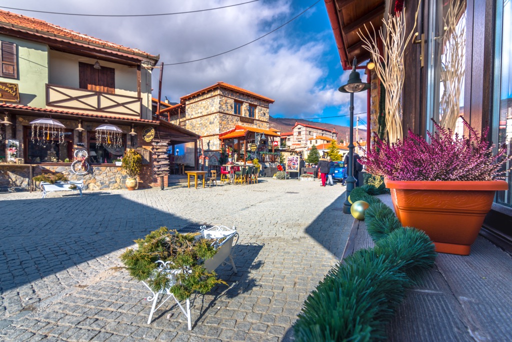 The traditional village turned chic mountain town of Palios Agios Athanasios. Voras Mountains