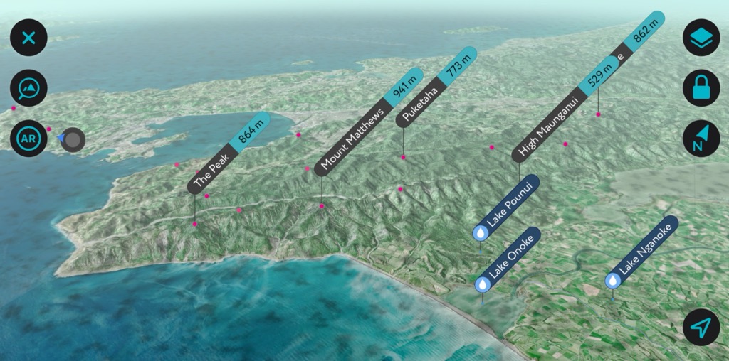 PeakVisor’s mobile app, Hundreds of hiking trails, Wellington, New Zealand