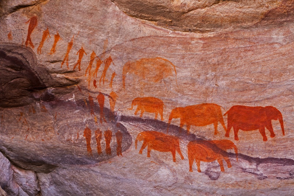 Ancient cave art in the Cederberg Mountains. West Coast