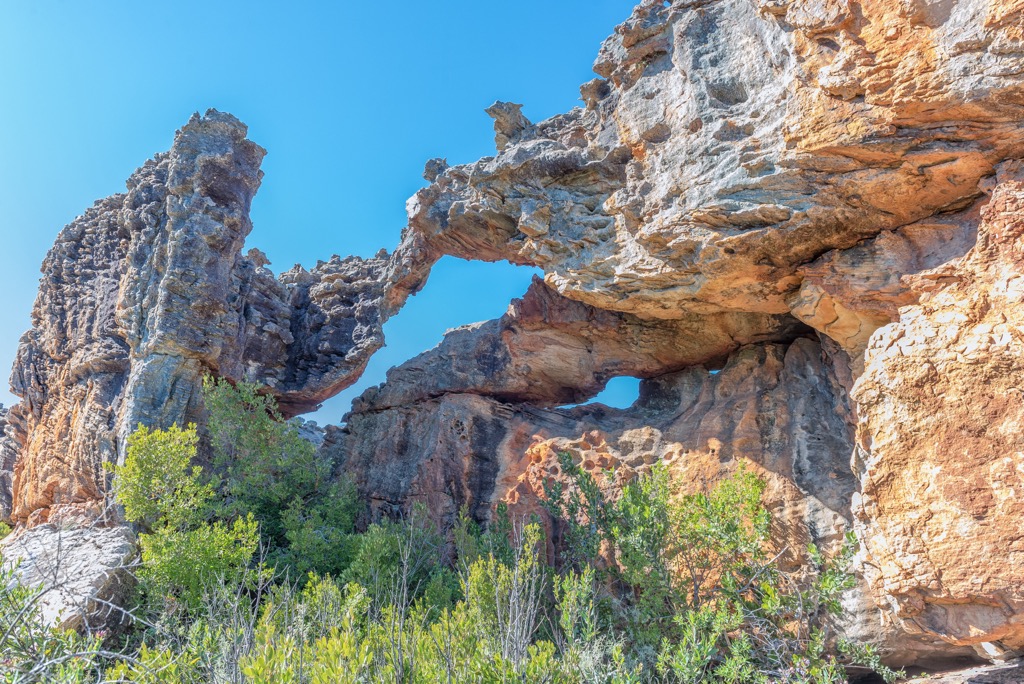 Clanwilliam is a gateway to the Cederberg Mountains. Above is the Riverside Arch, one of many of the range’s natural sandstone arches. West Coast