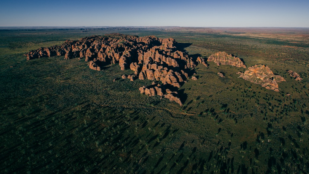 An aerial view of the mysterious Bungle Bungle Range. Western Australia 