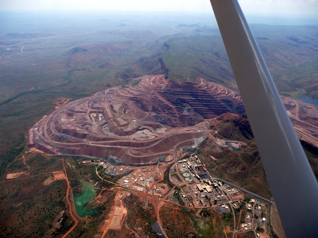 The Argyle Diamond mine. The mine is now closed, capped, and in the process of rehabilitation. Western Australia 