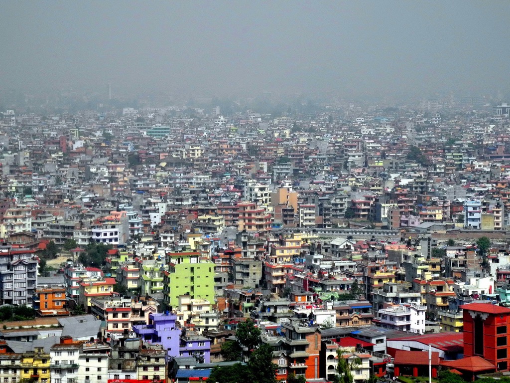 Mountains surround Kathmandu, but they are often obscured by persistent smog. Western Development Region