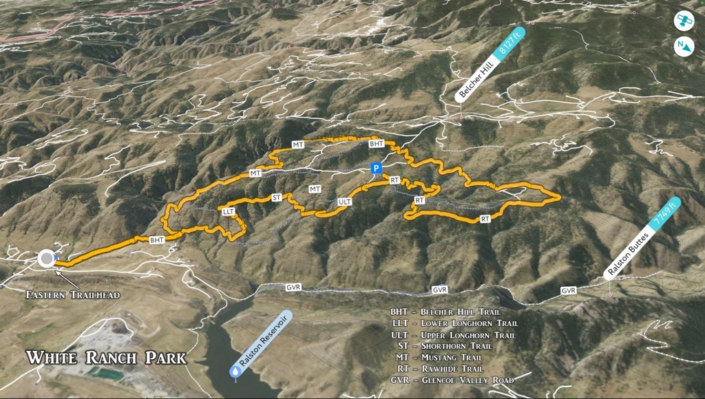 PeakVisor map , White Ranch Park, Colorado