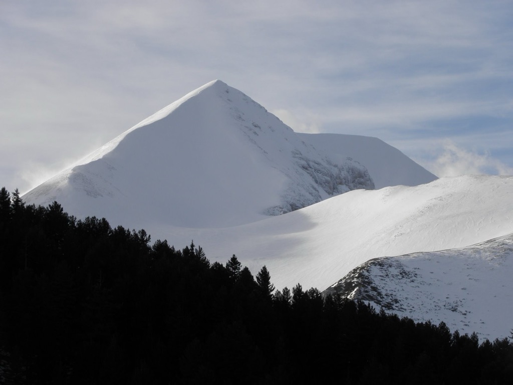 Vihren Peak in winter. Yulen Reserve