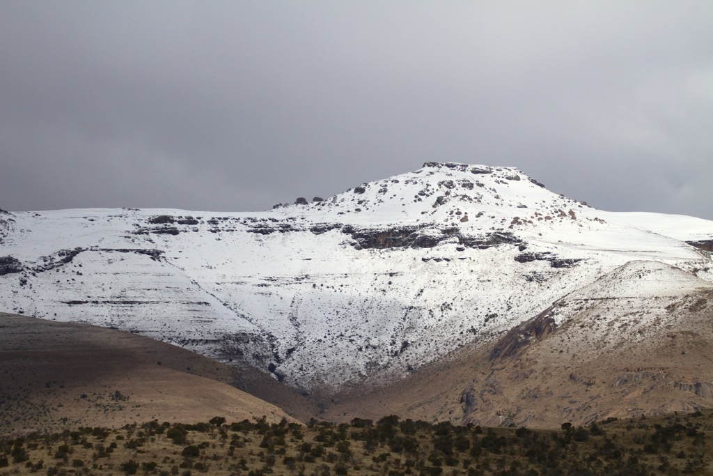 Snow on the Bankberg Mountains. Zebra National Park