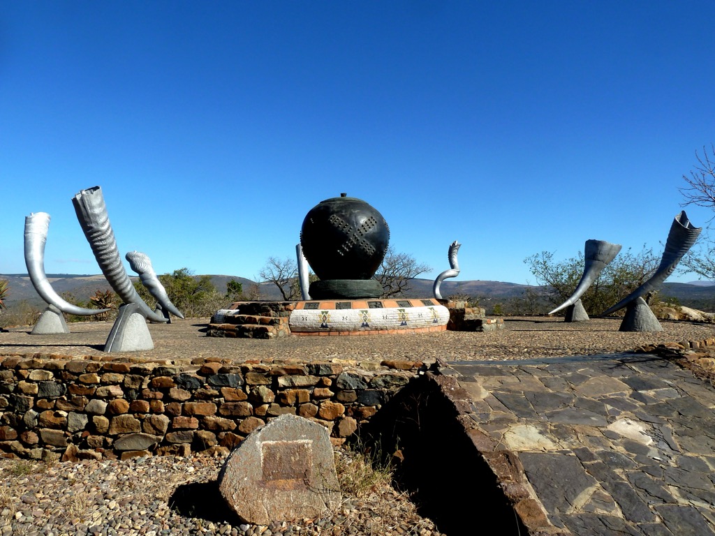 The “Spirit of the Place of Zulu Kings” monument in Emakhosini Ophathe Heritage Park. Zululand District Municipality