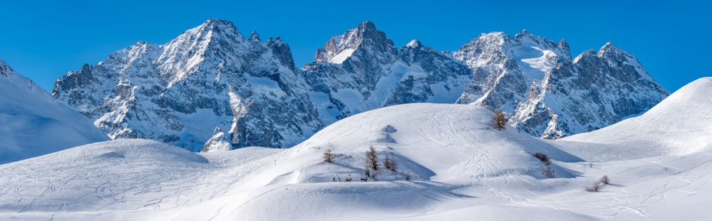 The Col du Lautaret with the Massif de la Meije towering majestically in the background