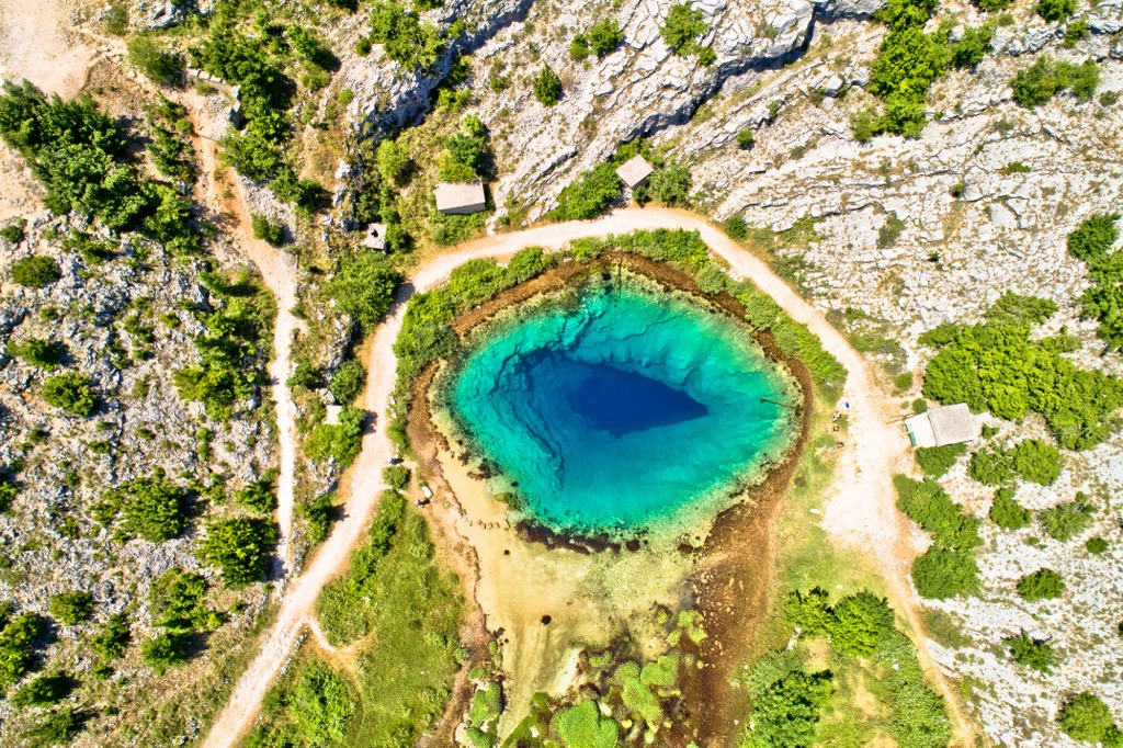 A karst formation that is one of the headwater sources for the Cetina River Dinara Nature Park