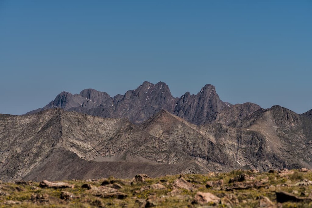 The Crestones Group as seen from Mount Herard