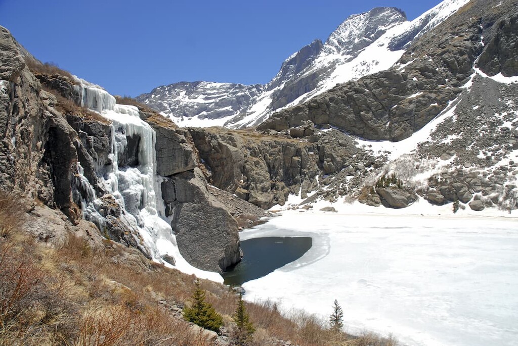 Willow Lake and Waterfall, Kit Carson Mountain