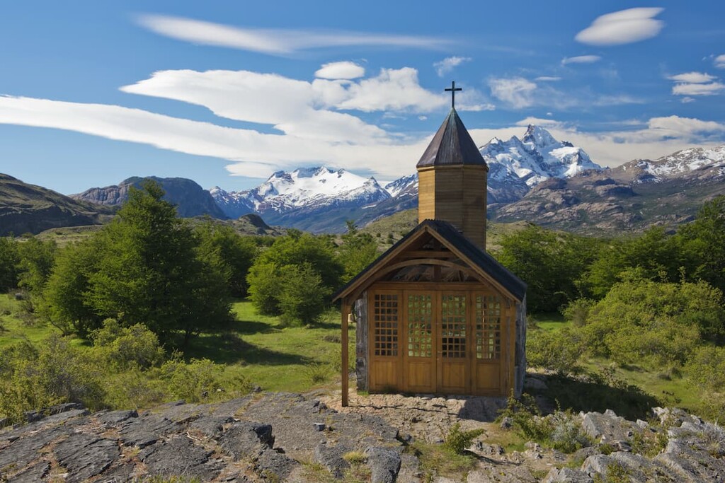 Church of the estancia cristina on the Lake Argentino, Santa Cruz, Argentina