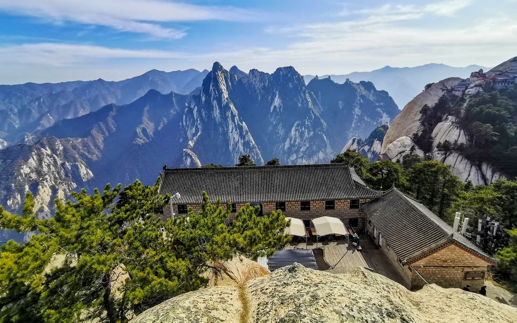 Taoist ancient temple on the top of Huashan Mountain, Shanxi, China