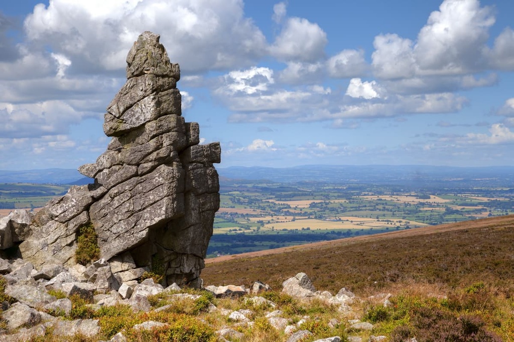 Rocky outcrop, Shropshire Hills Area of Outstanding, England