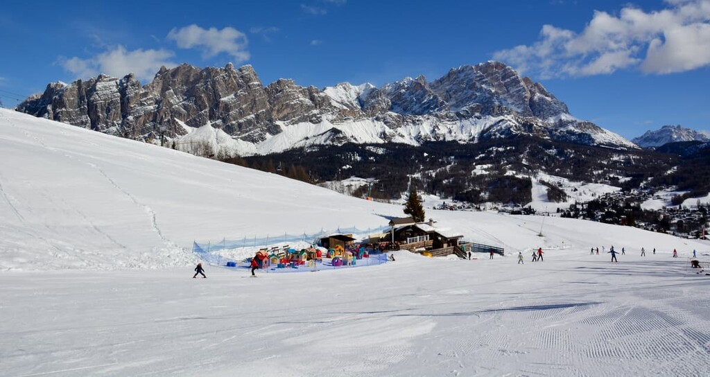 Skiing in Sorapiss, Sorapiss Group, Italy