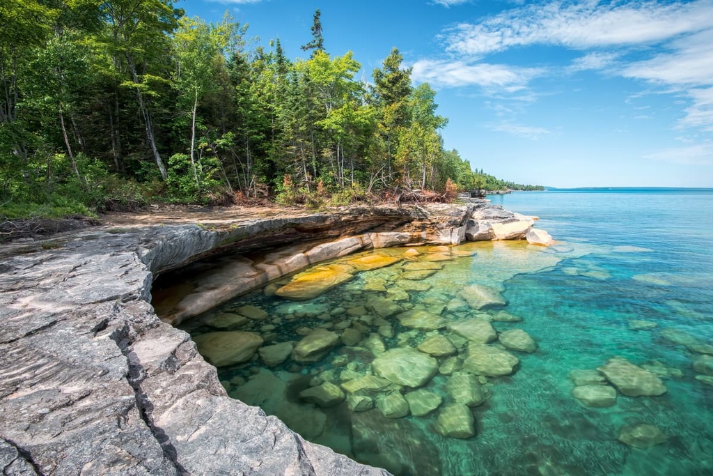 Crystal Clear Waters of a Lake Superior Cove near Munising, Superior Upland, US
