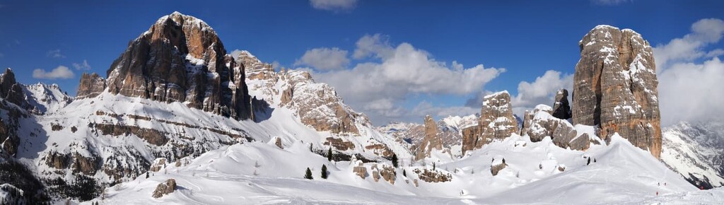 Winter landscape in the Cortina d'Ampezzo Dolomites, Tofane, Italy