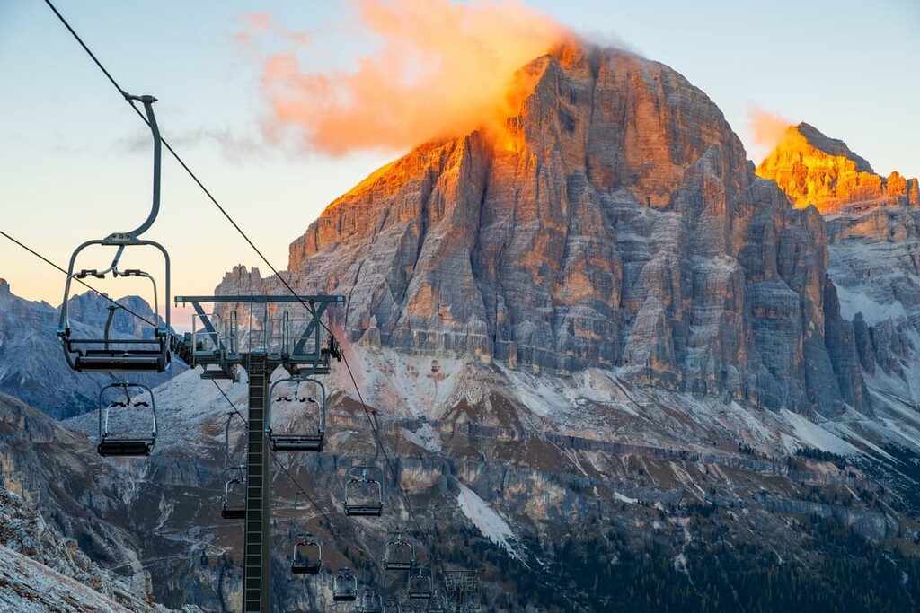 Ski lifts, Tofane, Italy