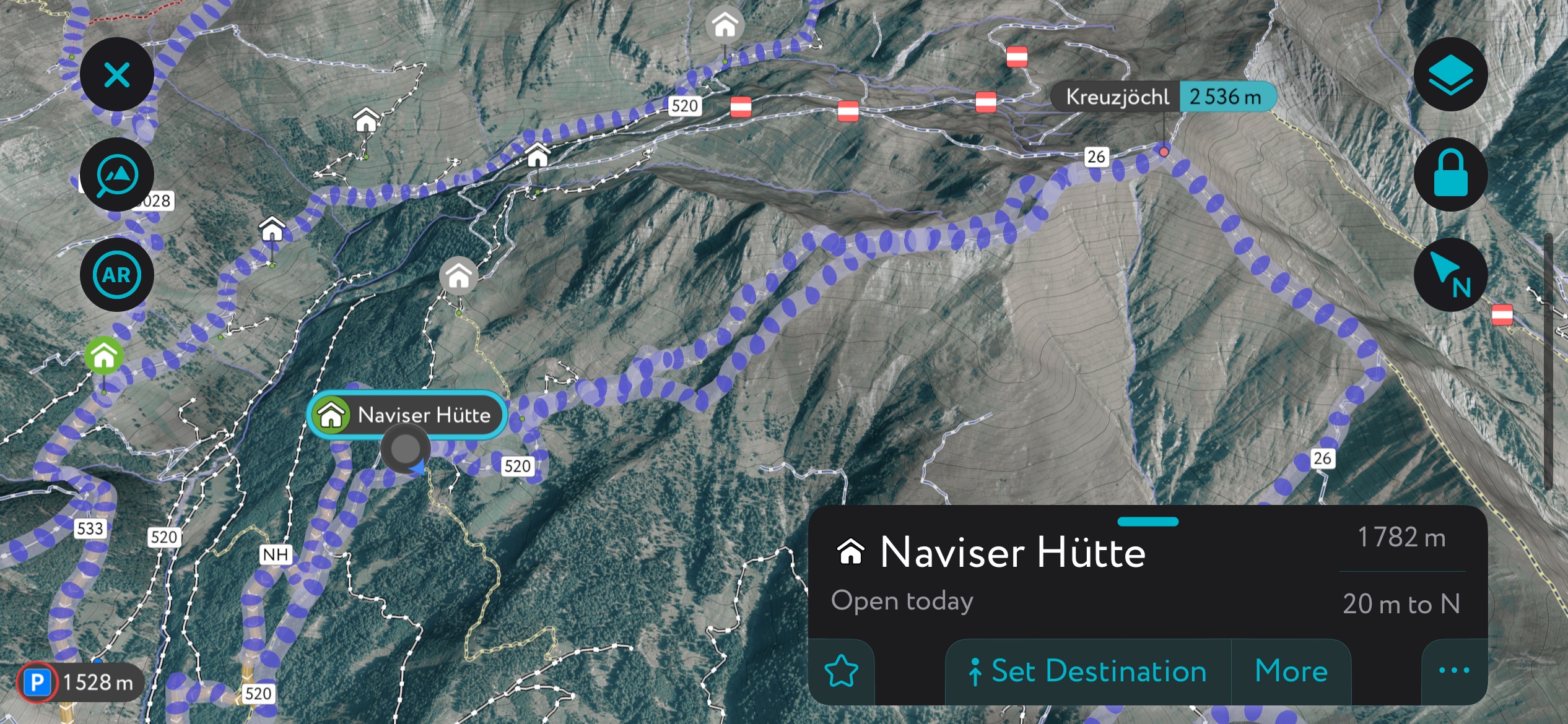In “Winter Mode,” the App also features thousands of ski touring routes around the Alps, mountain refuge schedules and information, and weather station data with snow depth last snowfall, and weather forecasts. Tux Alps