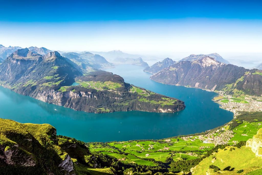 Pilatus mountains, Brunnen town, Swiss Alps, Uri, Switzerland