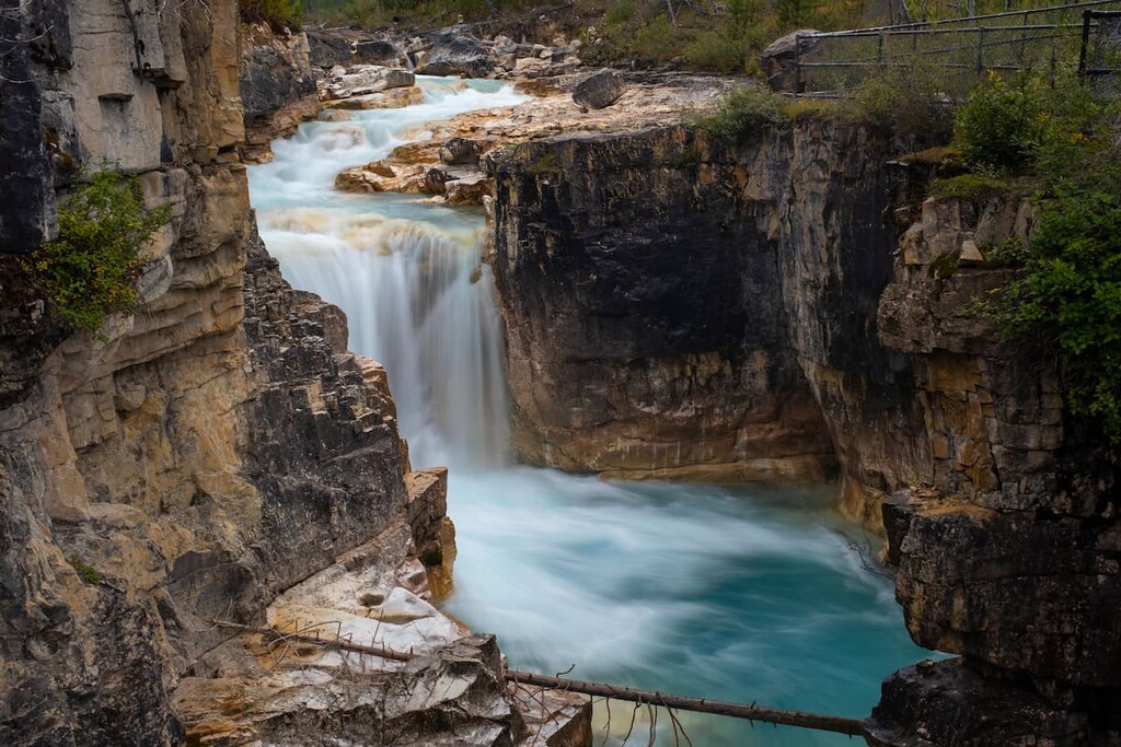 Marble Canyon Waterfall, Van Nostrand Range, Canada