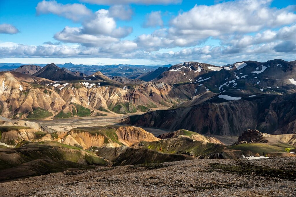 Volcanic mountains of Landmannalaugar in Fjallabak Nature Reserve, Vatnajökull National Park, Iceland