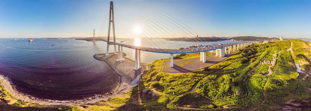 Russkiy Bridge, Vladivostok. Russia.