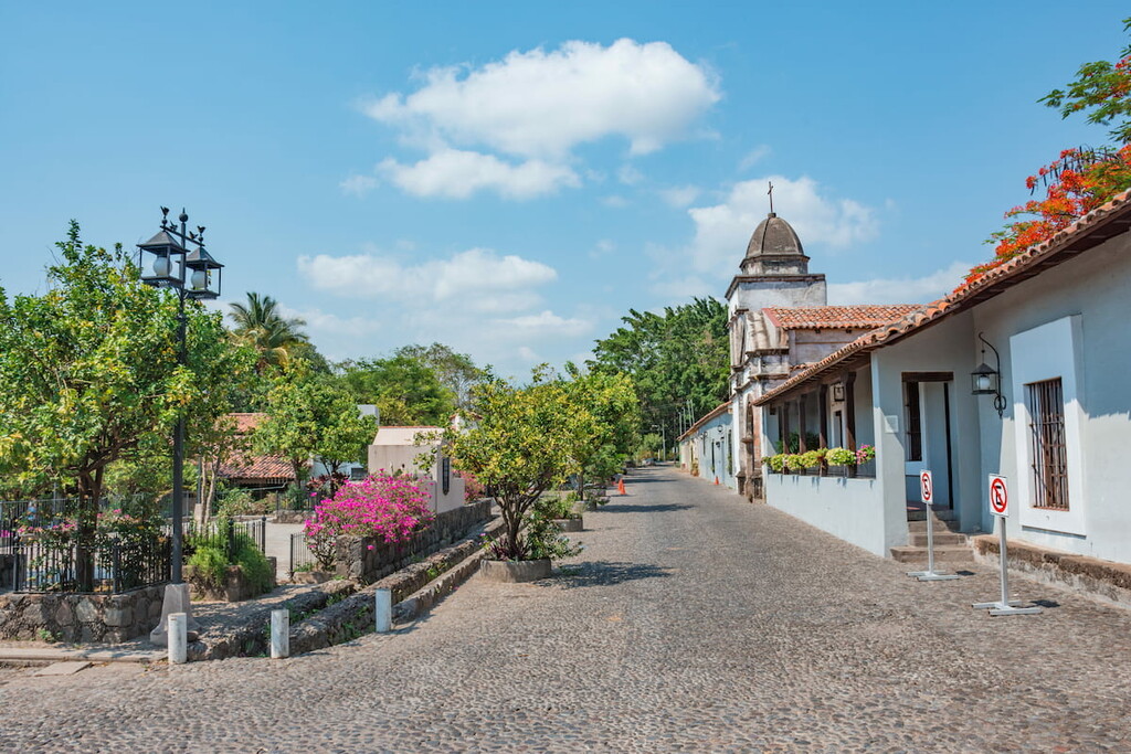 Beautiful white town of Comala in Colima, Mexico