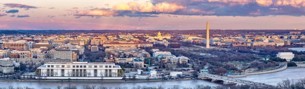 Panorama aerial view of Washington District of Columbia Skyscraper