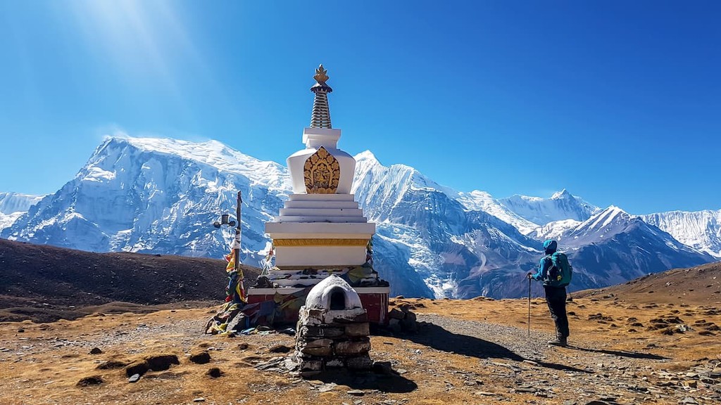 Annapurna chain in the back, Annapurna Circuit Trek, Himalayas, Nepal