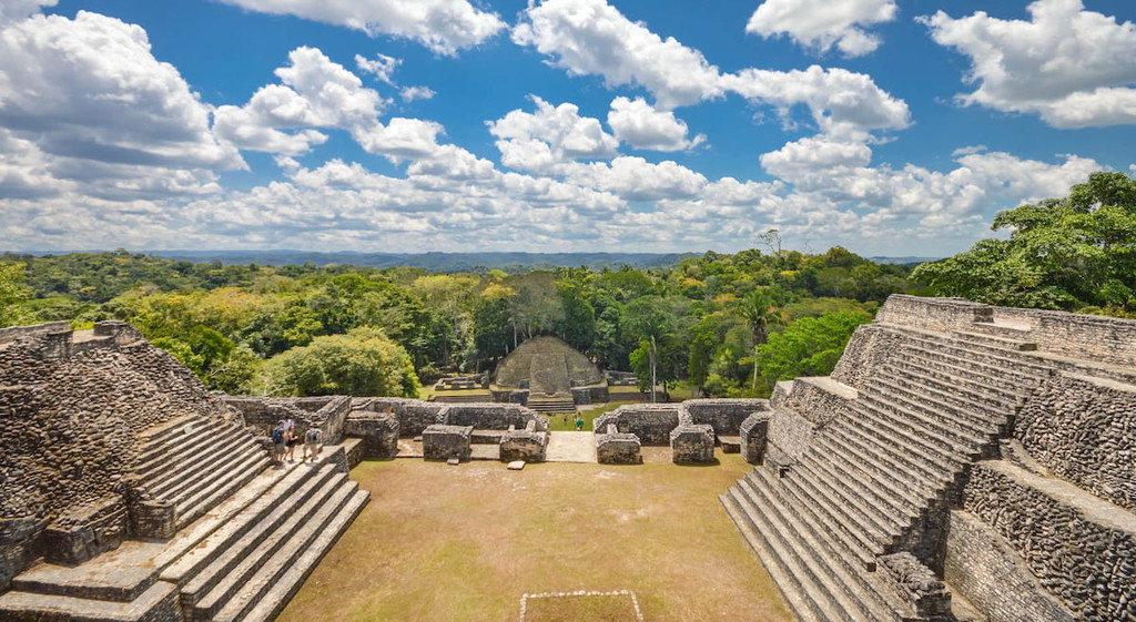 Caana pyramid at Caracol archaeological site of Maya civilization. Belize