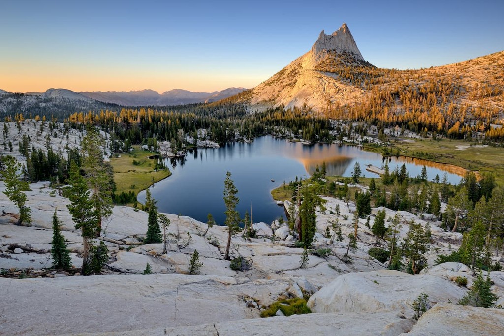 Cathedral Peak and Upper Cathedral Lake, Yosemite National Park, Sierra Nevada