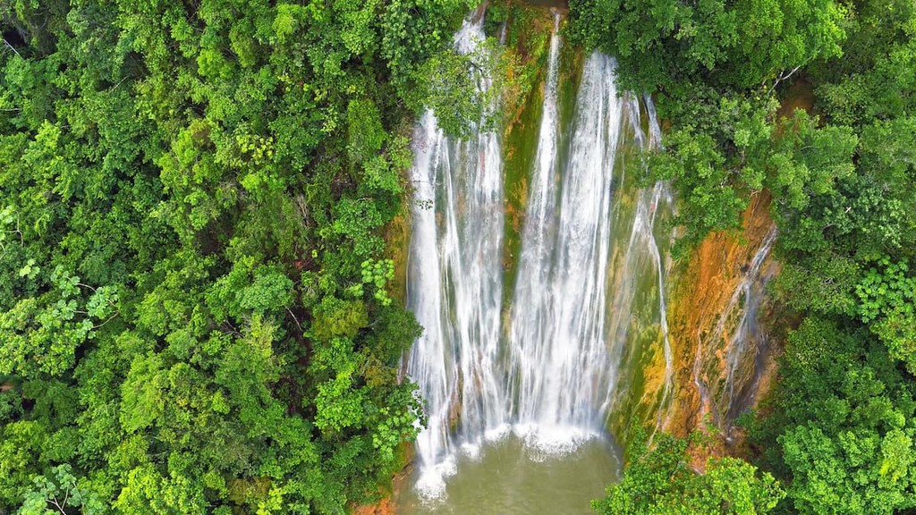 Waterfall landscape. Dominican Republic
